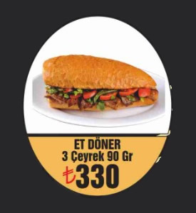 3 Çeyrek Et Döner
